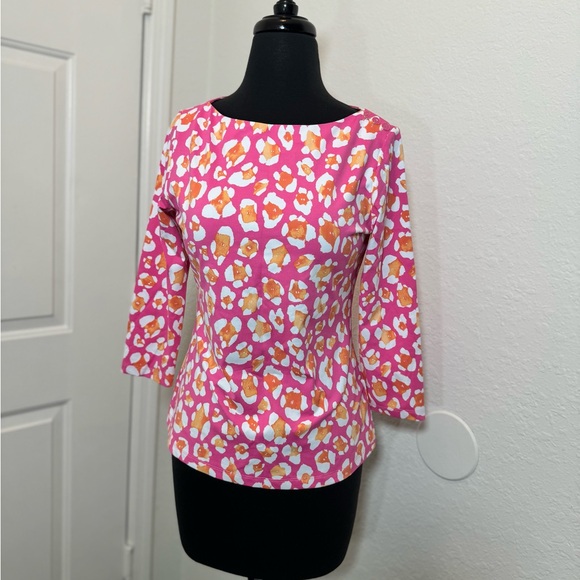 J. McLaughlin Tops - J.McLaughlin Pink and Orange Patterned Women's Top